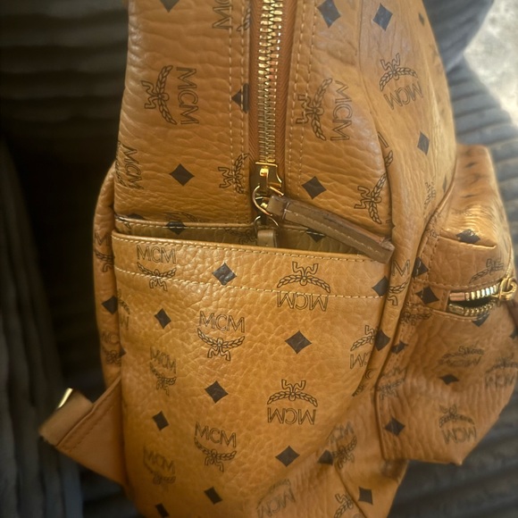 MCM Cognac Logo Backpack - Picture 2 of 6